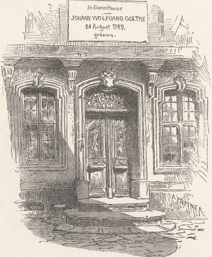 GERMANY. Goethe's house, Frankfurt 1903 old antique vintage print picture